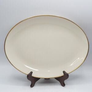 Flintridge Huntington Gold Rim Oval Serving Platter 14" x 10"
